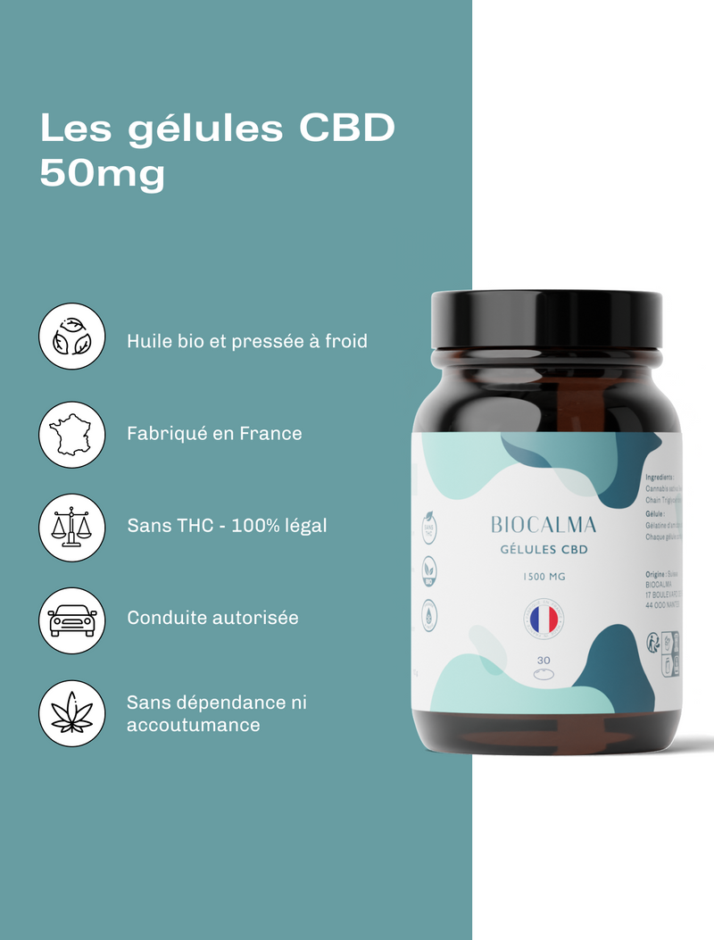 Gélules CBD Bio 50mg